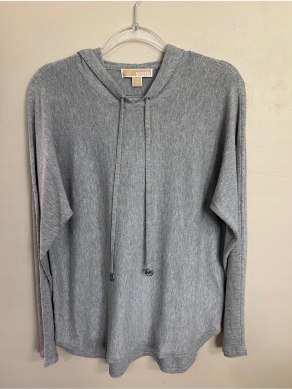 Michael Kors Gray Hooded Knit Sweater